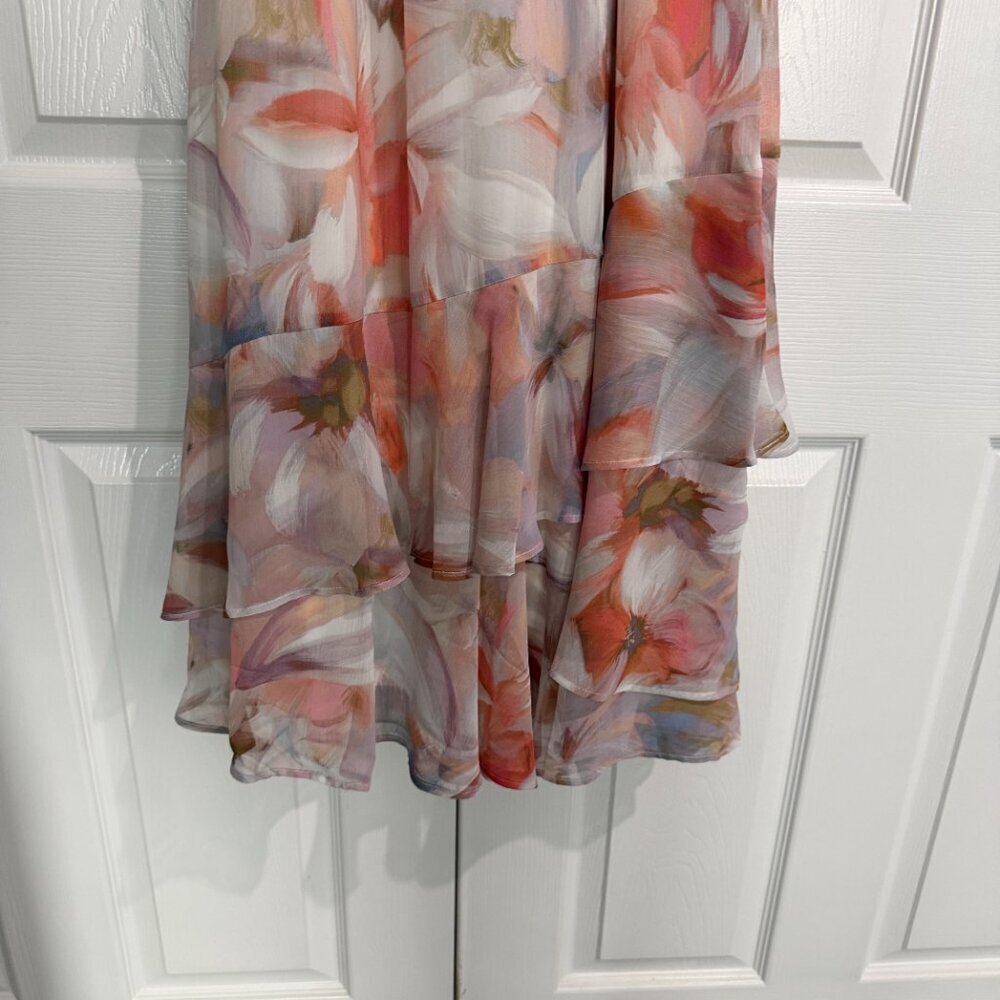 CALVIN KLEIN Floral Fairy Garde Maxi Halter Top Dress Size 6 - Picture 7 of 13